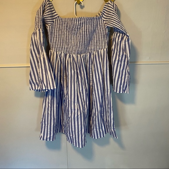 Torrid Blue Striped Smocked Skater Dress Sz1 XL - Picture 4 of 8